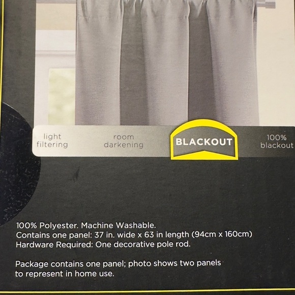 Eclipse Gray Blackout Curtains 63” - Picture 4 of 4